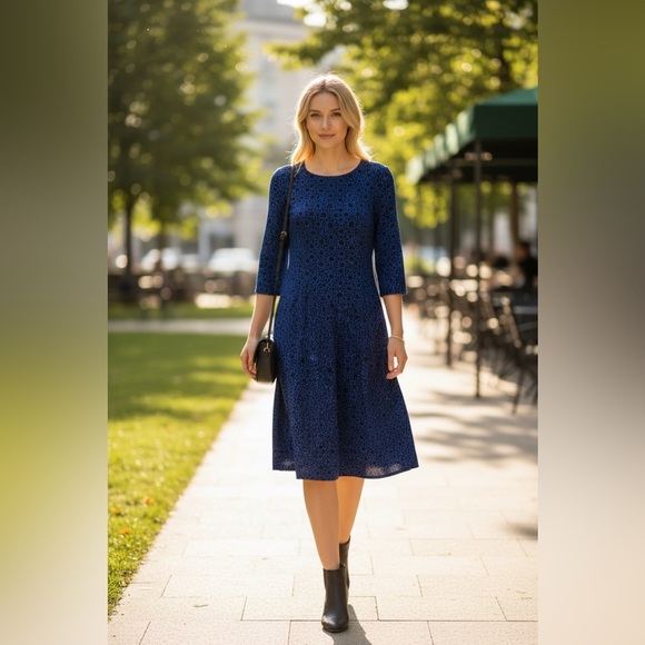 Peach Love California Dresses & Skirts - Peach Love California Navy Midi Dress